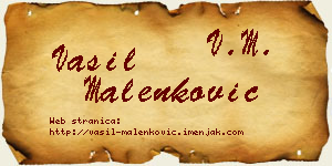 Vasil Malenković vizit kartica